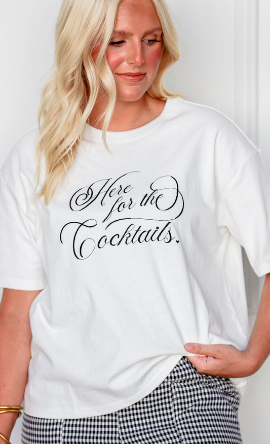 Cocktails Embroidery T-shirt