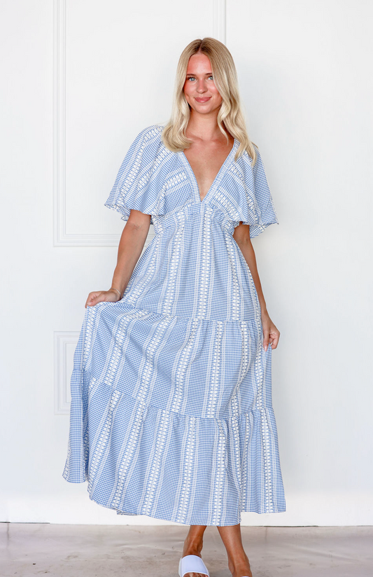 Ashlee Flutter Sleeve Midi Dress