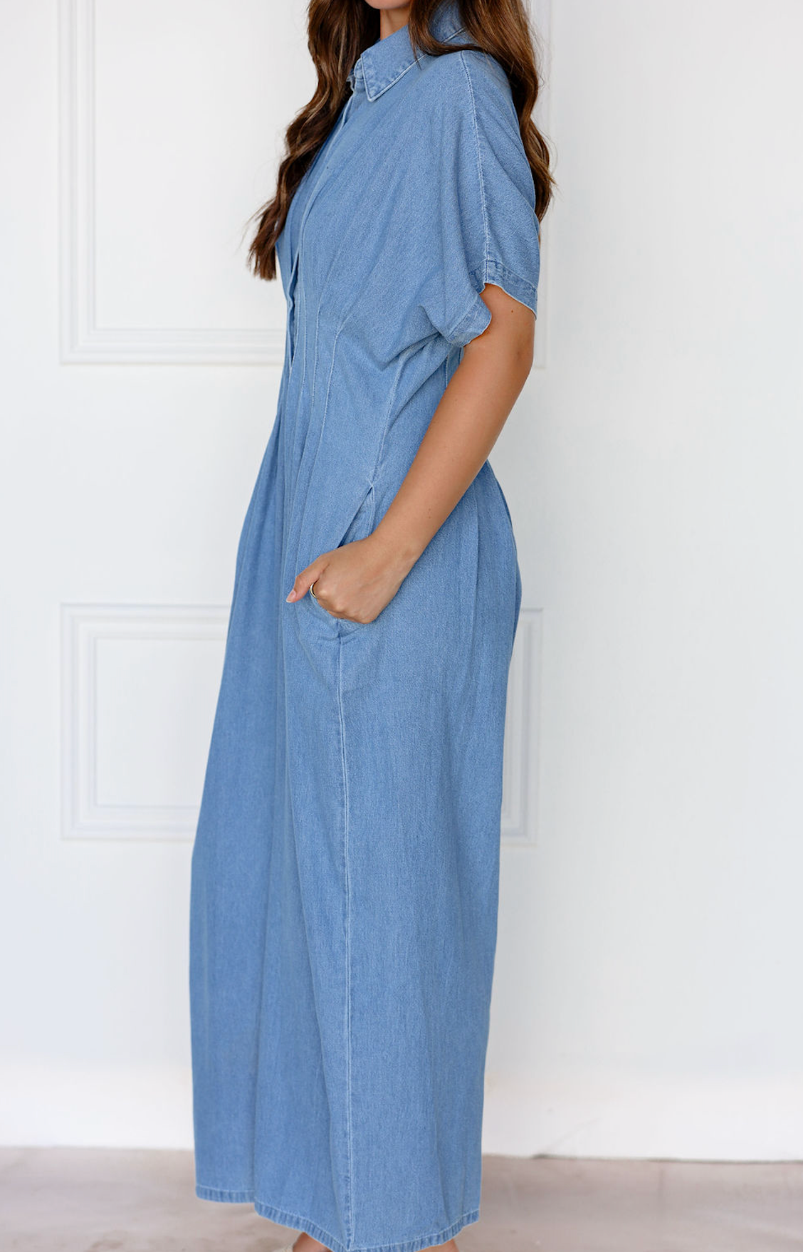 Denim Button Down Jumpsuit