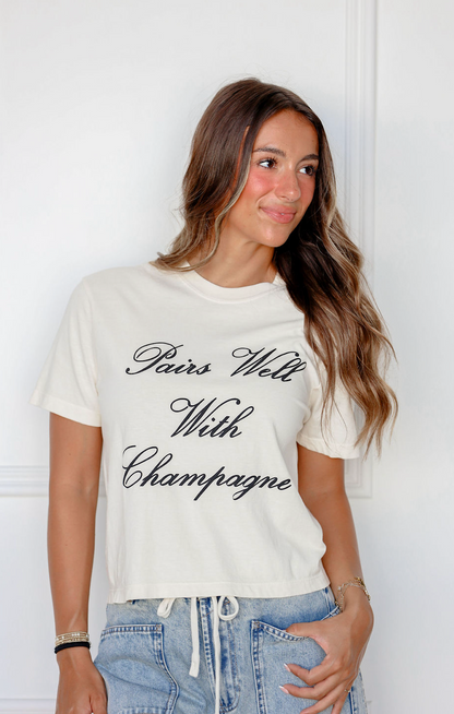Pairs Well with Champagne Tee - Clothe Boutique