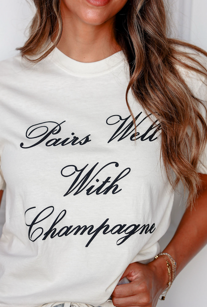 Pairs Well with Champagne Tee - Clothe Boutique