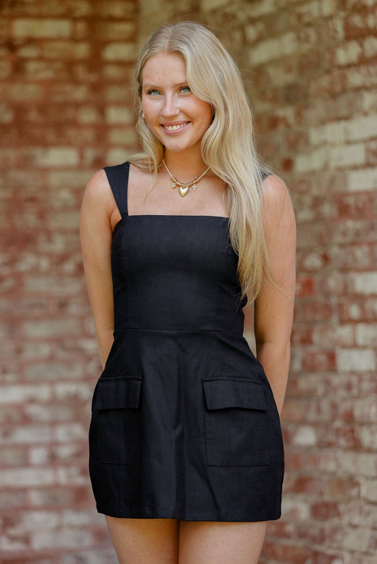 Kylie Pockets Dress Black