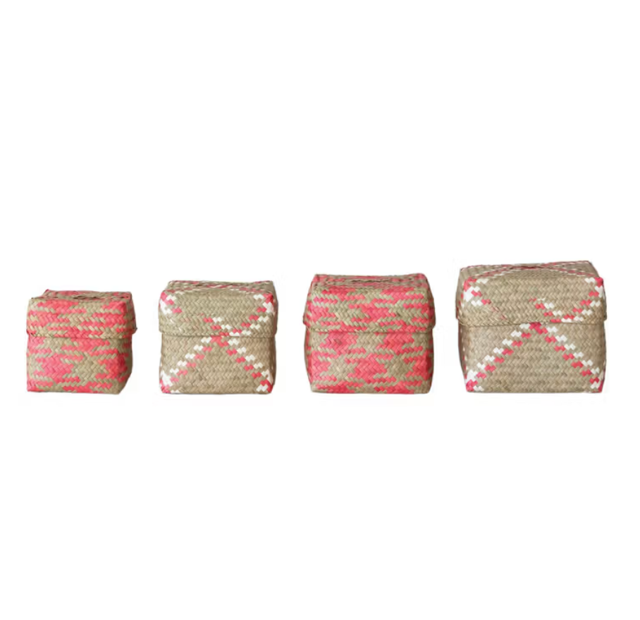 Woven Leaf Boxes - Set of 4
