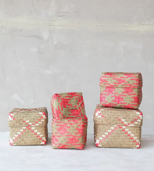 Woven Leaf Boxes - Set of 4