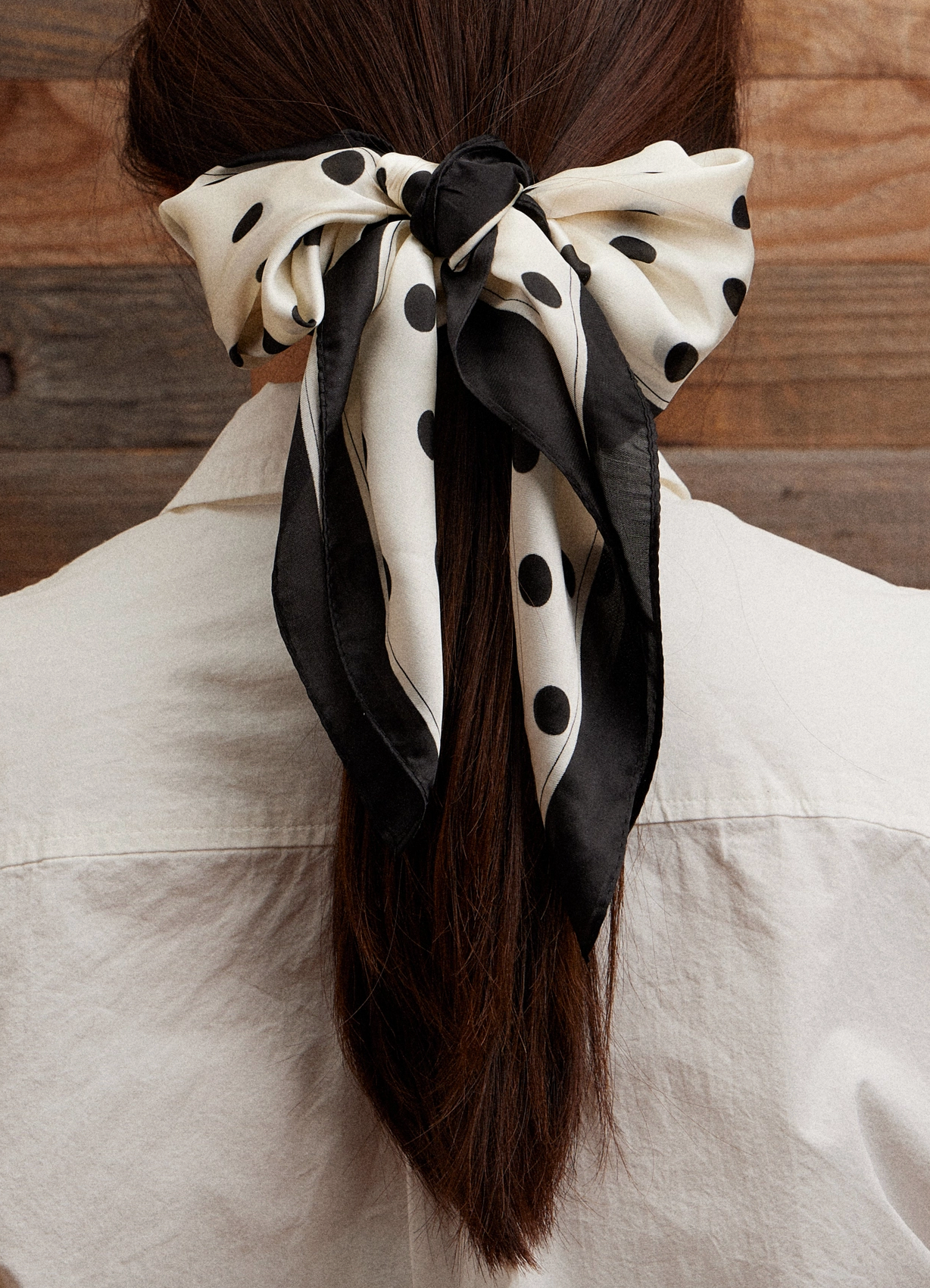White Polka Dot Scarf