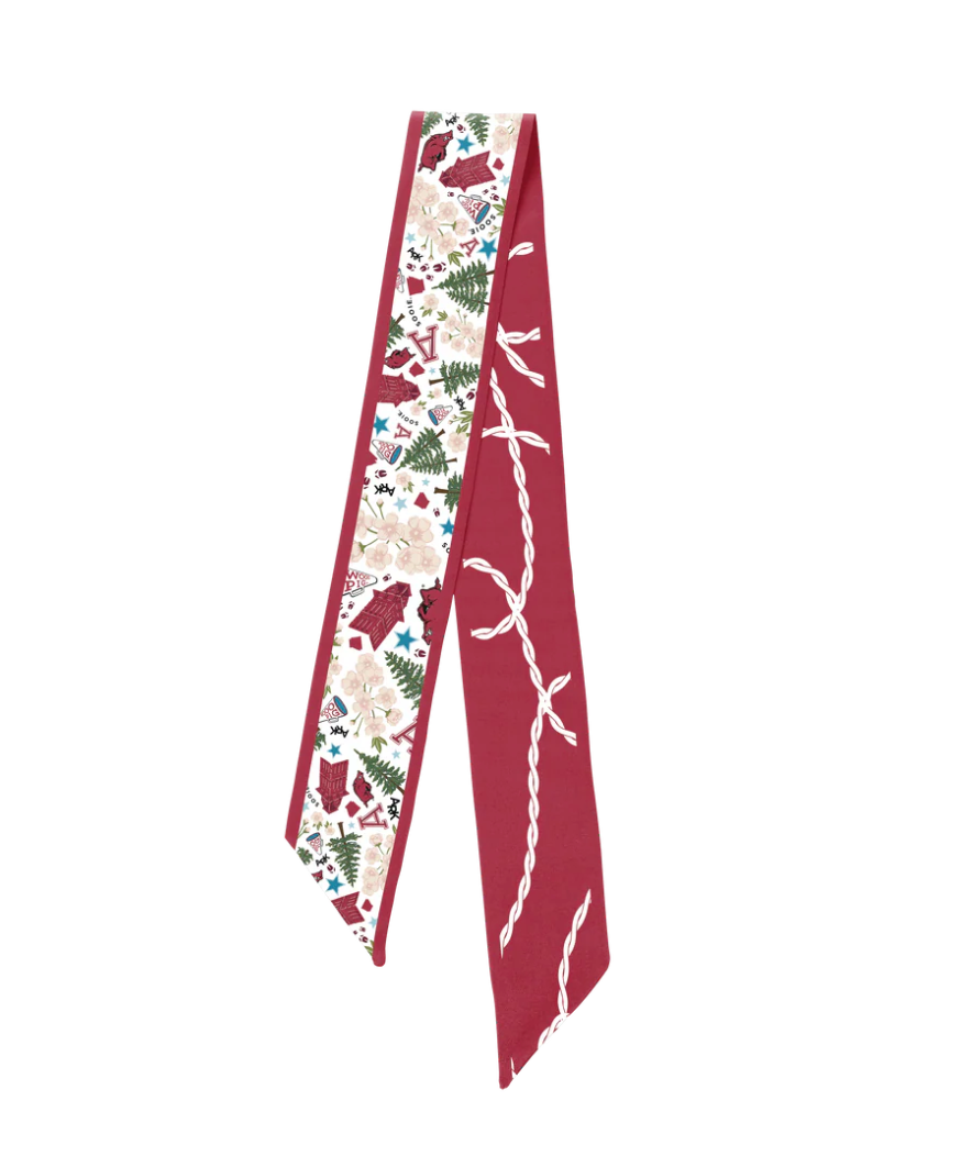 Arkansas Skinny Silk Scarf