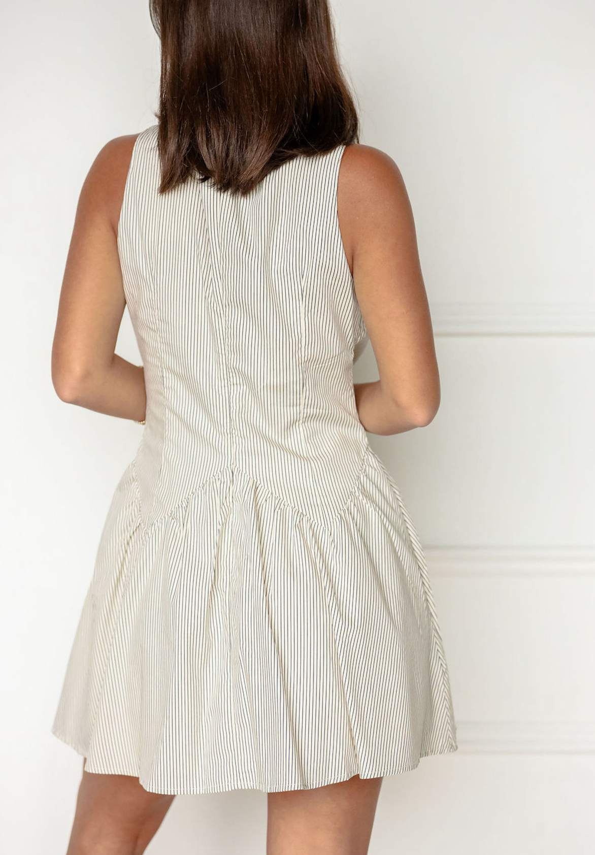 Nat Pinstripe Ties Dress