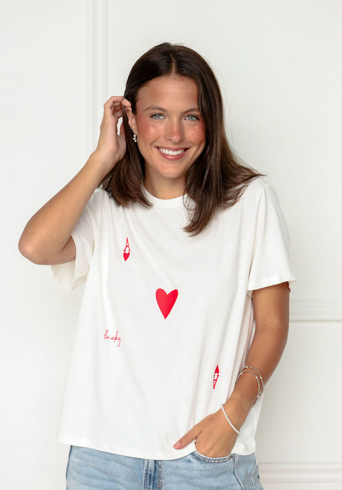Ace of Hearts Graphic Tee White