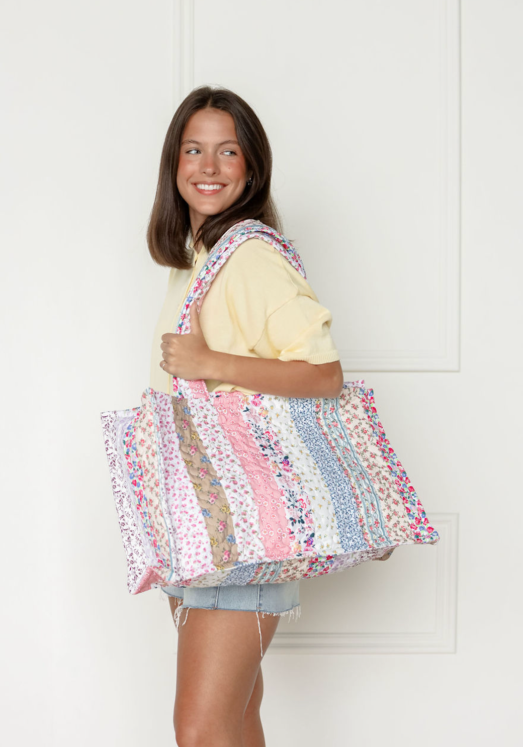 Paige Patchwork Quilted Tote Bag