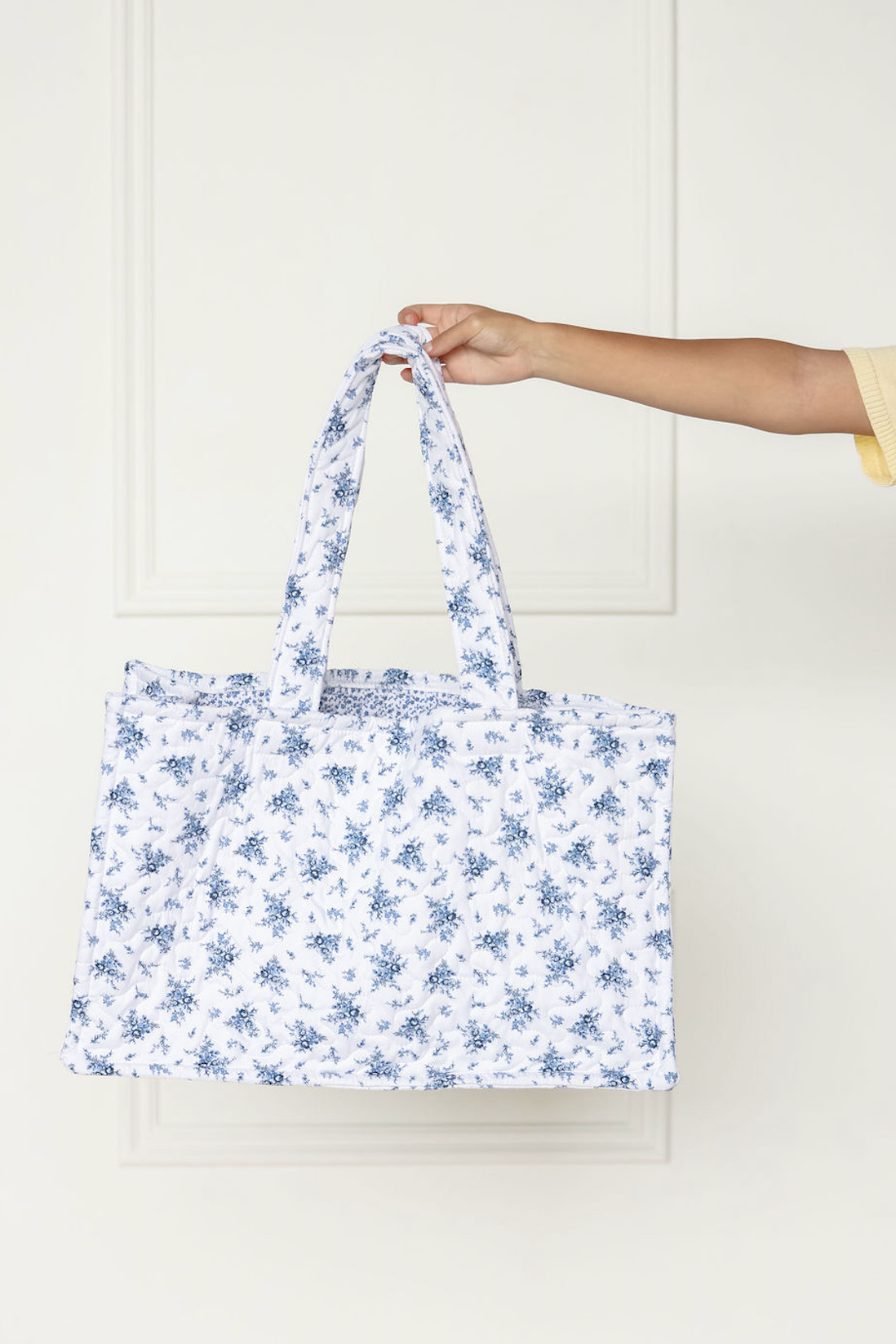 Picnic Navy Floral Quilted Tote Bag
