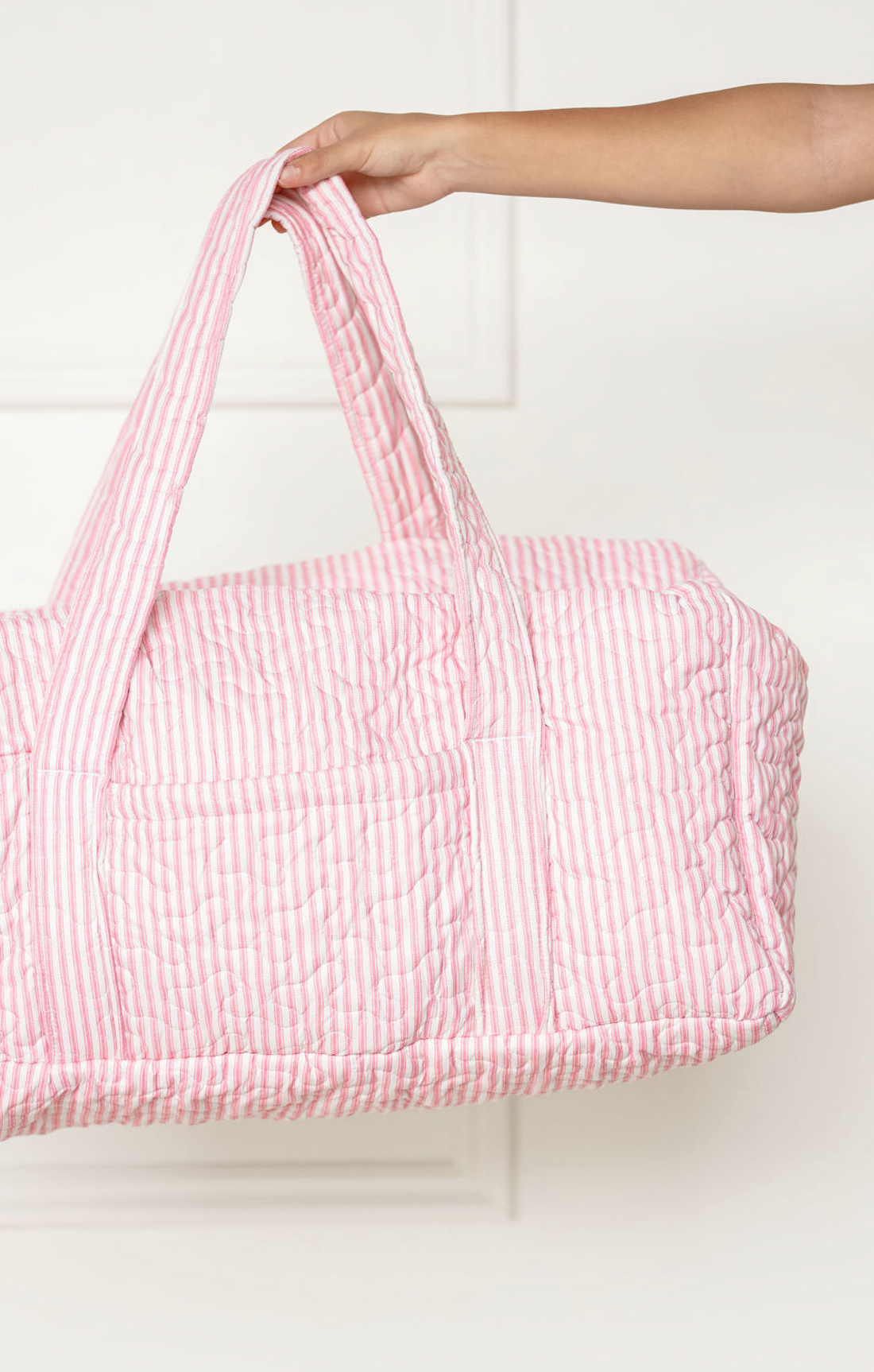Fuchsia Stripe Quilted Duffle