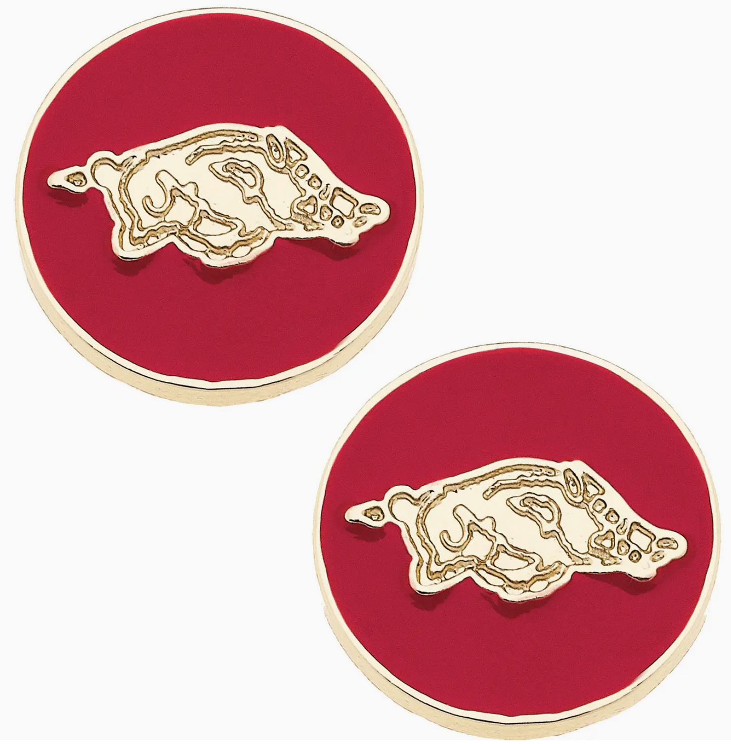 Razorbacks Logo Circle Studs