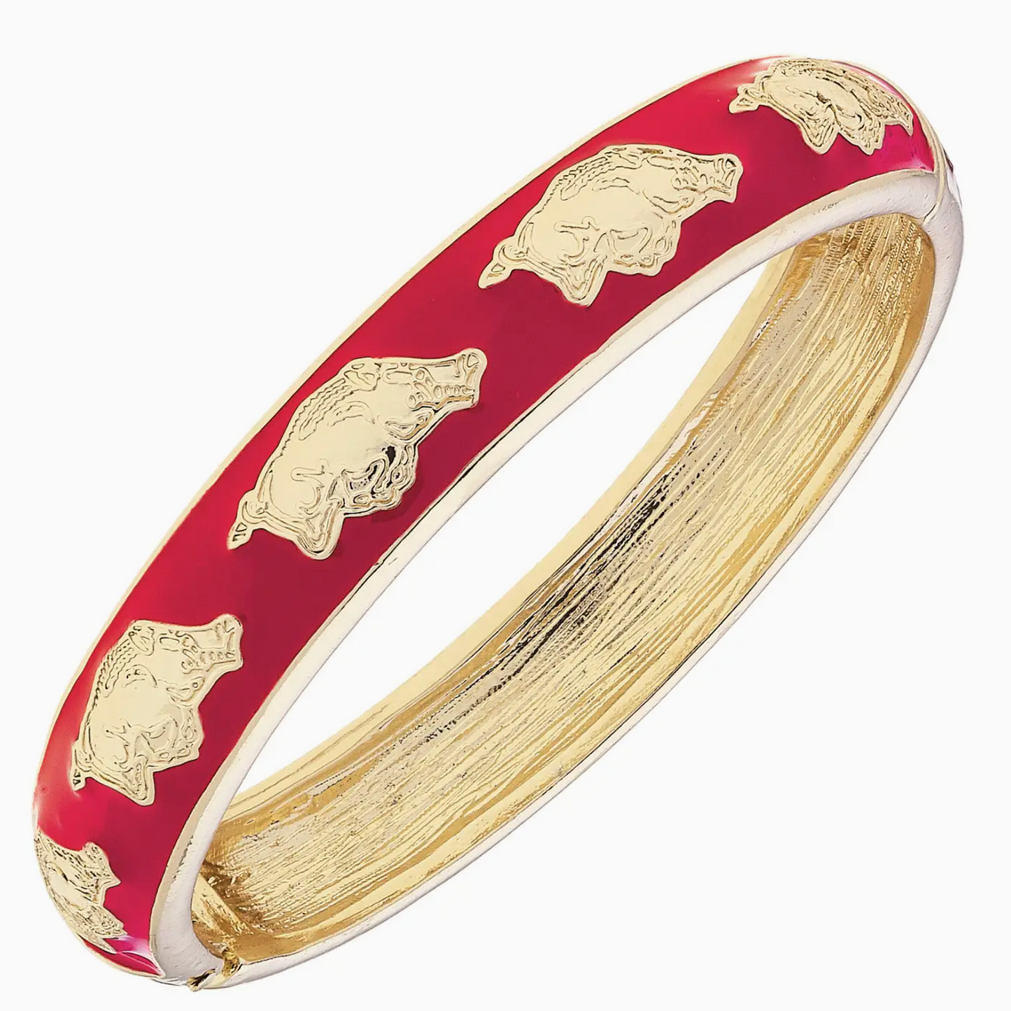 Razorbacks Logo Hinge Bangle Red