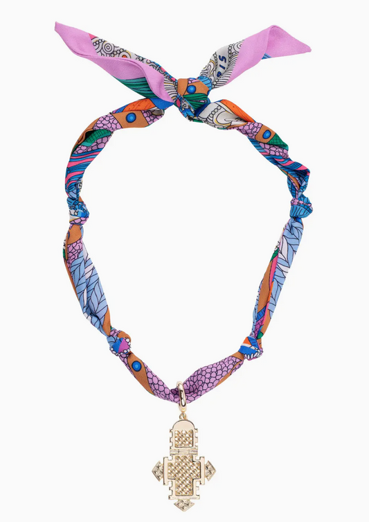 Noelle Ethiopian Cross Scarf Necklace