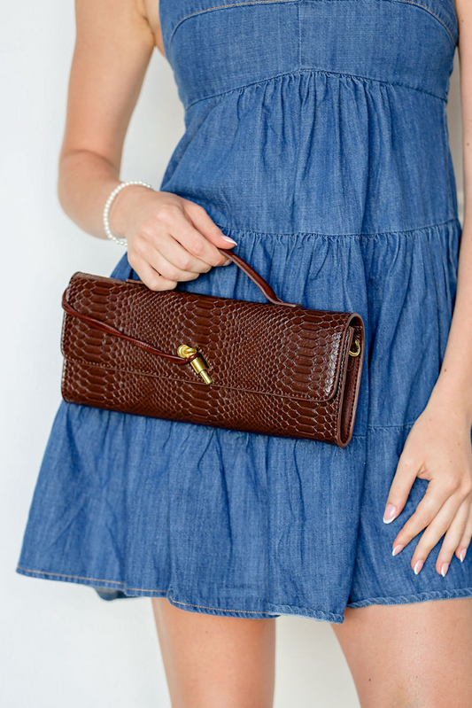 Franca Rectangle Croc Purse