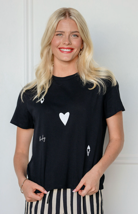 Ace of Hearts Graphic Tee Black