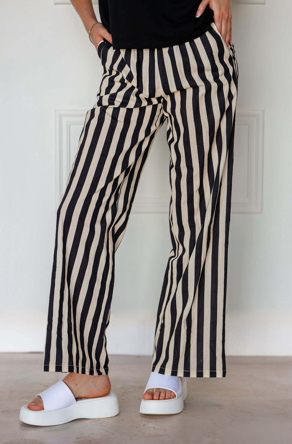 Black/Khaki Stripe Pants