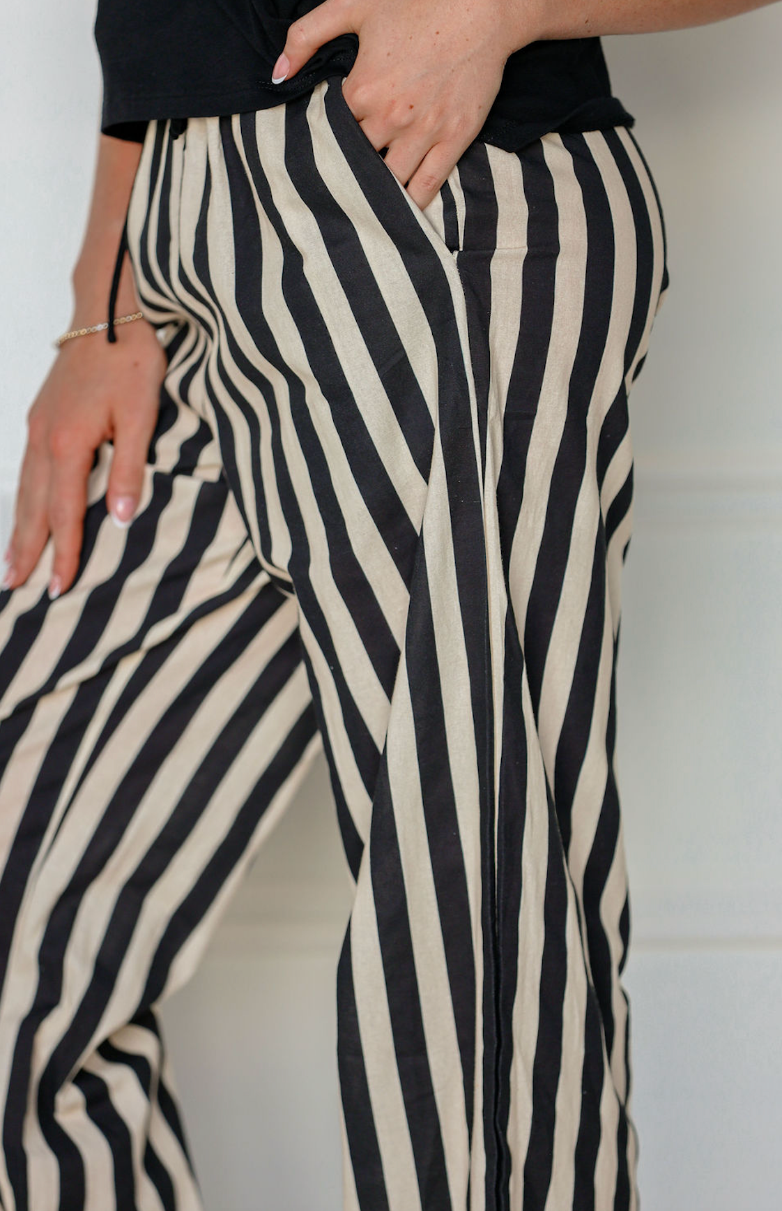 Black/Khaki Stripe Pants