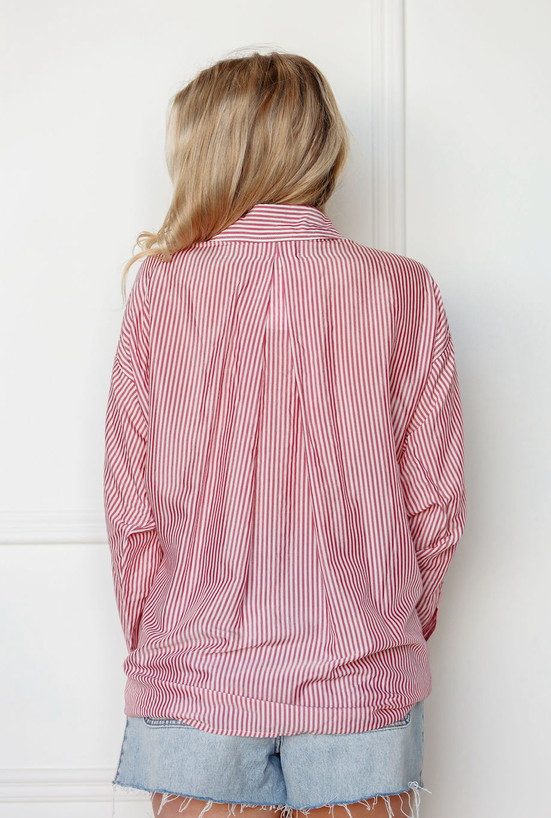 Burgundy Striped Oversize Shirt