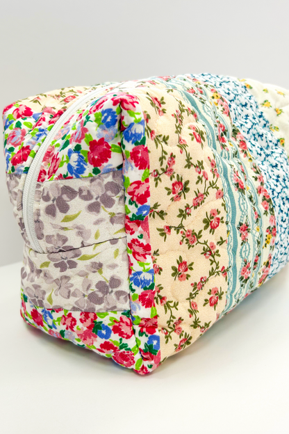 Paige Patchwork Quilted Makeup Bag L - Clothe Boutique