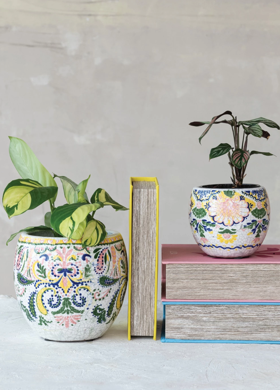 Multi Color Floral Planter Large