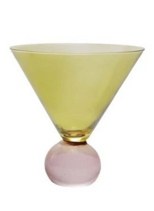 Martini Glass w/ Ball Stem - Yellow