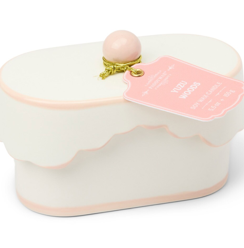 Porcelain Candle w/ Lid - Pink Yuzu Woods