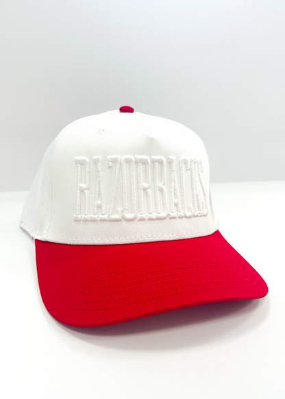 Razorbacks Tonal Vintage Hat White/Red - Clothe Boutique