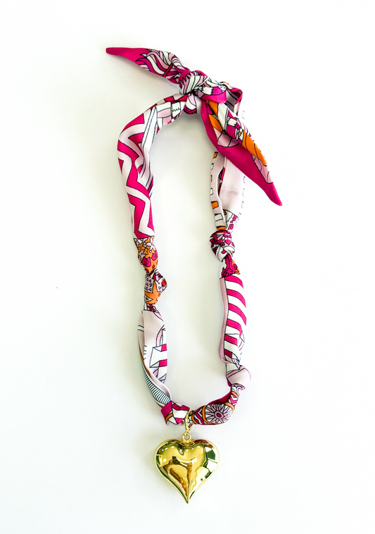 Cassidy Heart Scarf Necklace