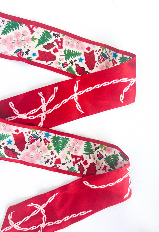 Arkansas Skinny Silk Scarf