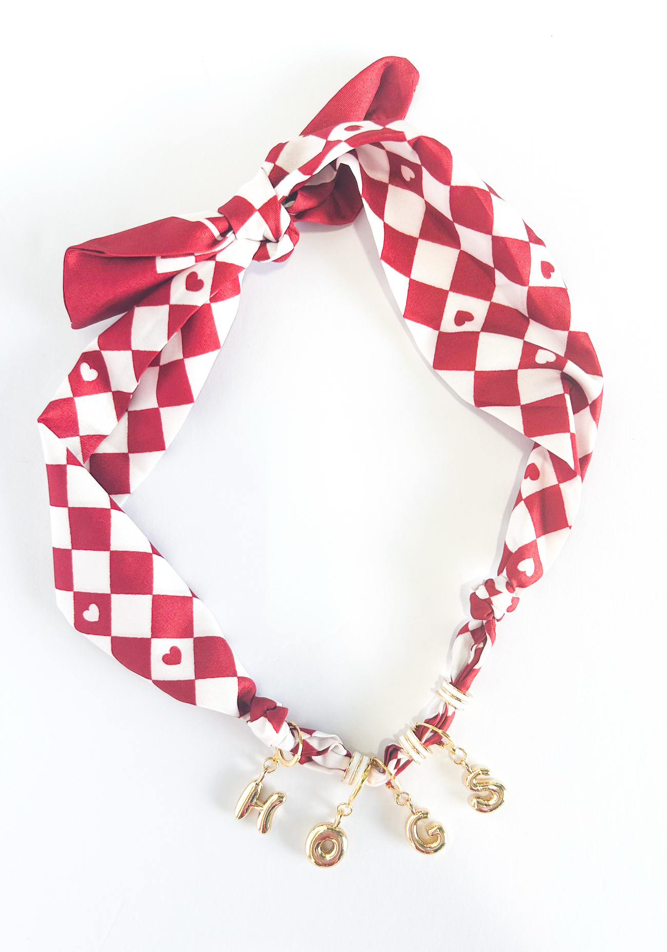 "HOGS" Bubble Letter Scarf Necklace