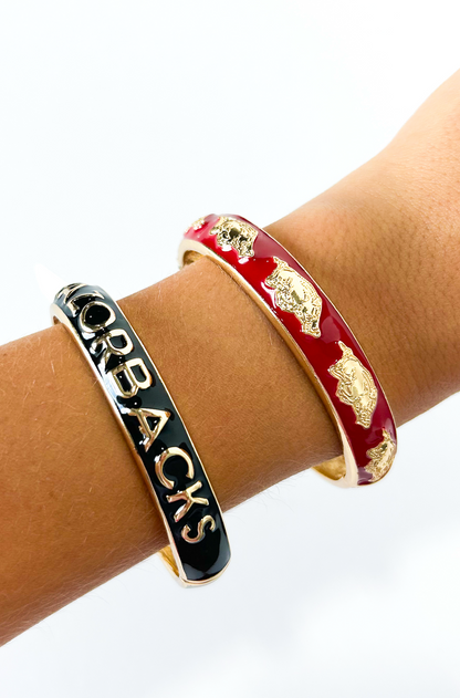 Razorbacks Logo Hinge Bangle Red - Clothe Boutique