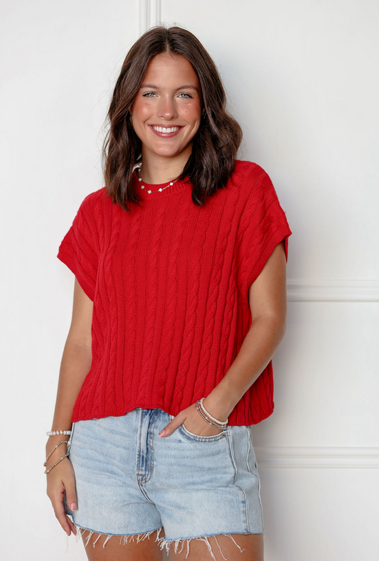 Eliana Sweater Top Red