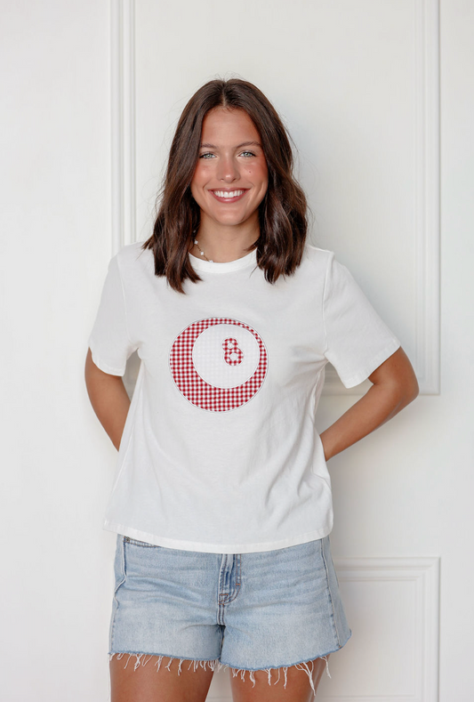 Gingham Lucky 8Ball Tee
