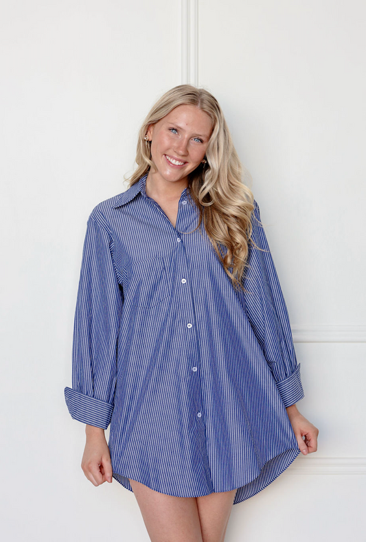 Nadia Stripe Shirt Dress