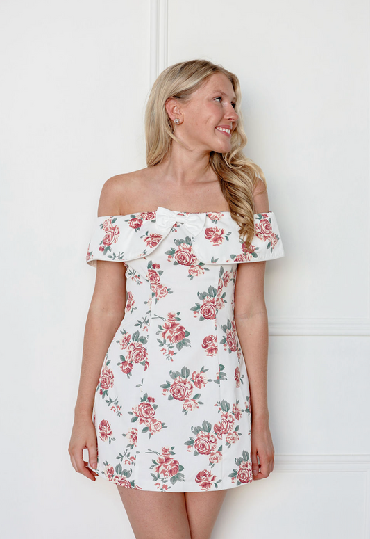 Floral Off Shoulder Mini Dress