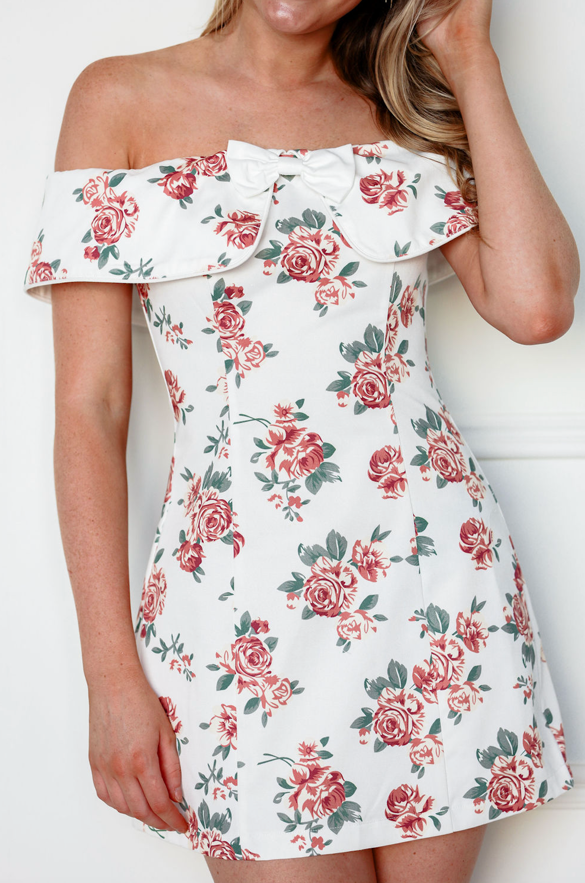 Floral Off Shoulder Mini Dress