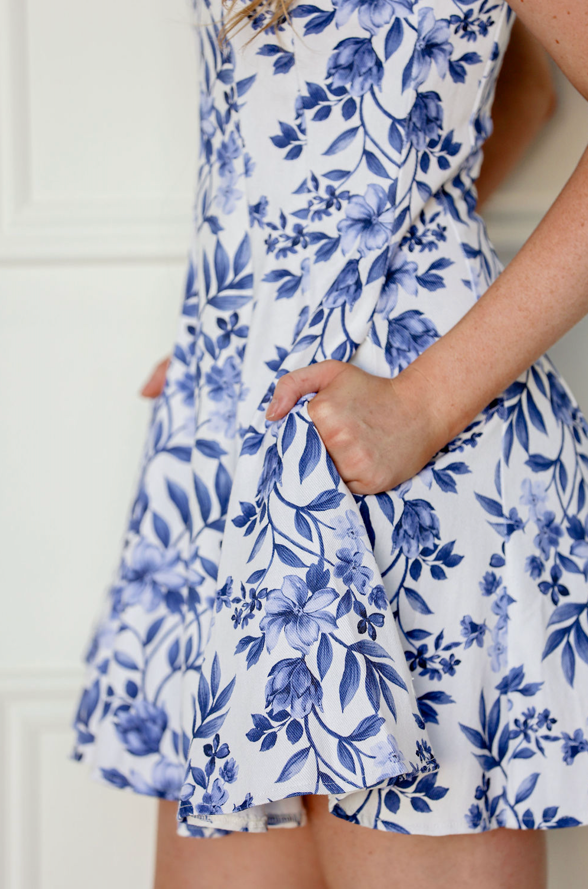 Emmie Blue Floral Flare Dress