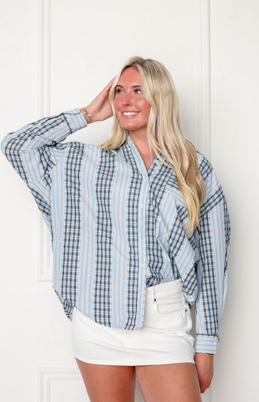 Plaid/Stripe Oversized Shirt