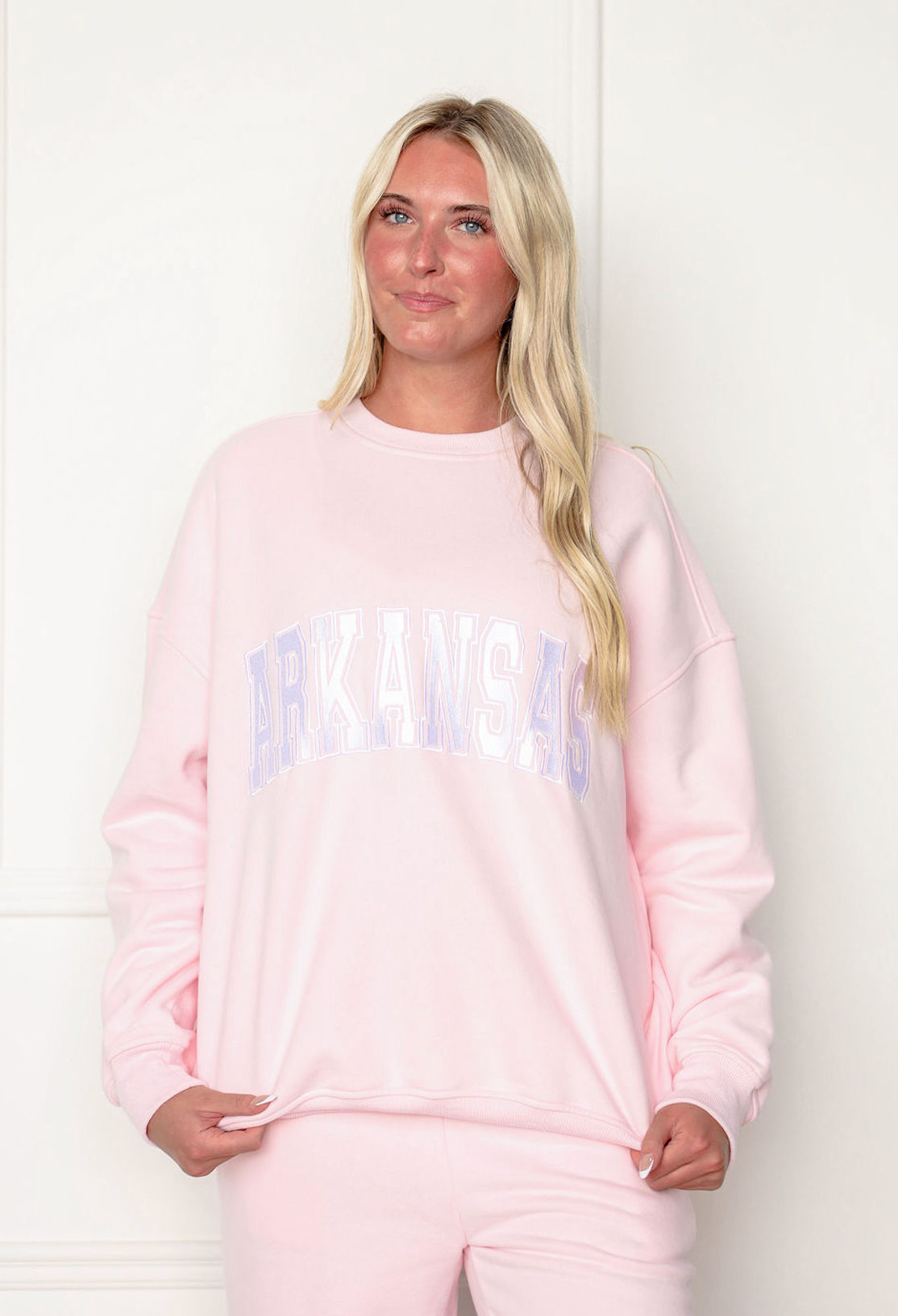 Arkansas Varsity Sweatshirt Light Pink