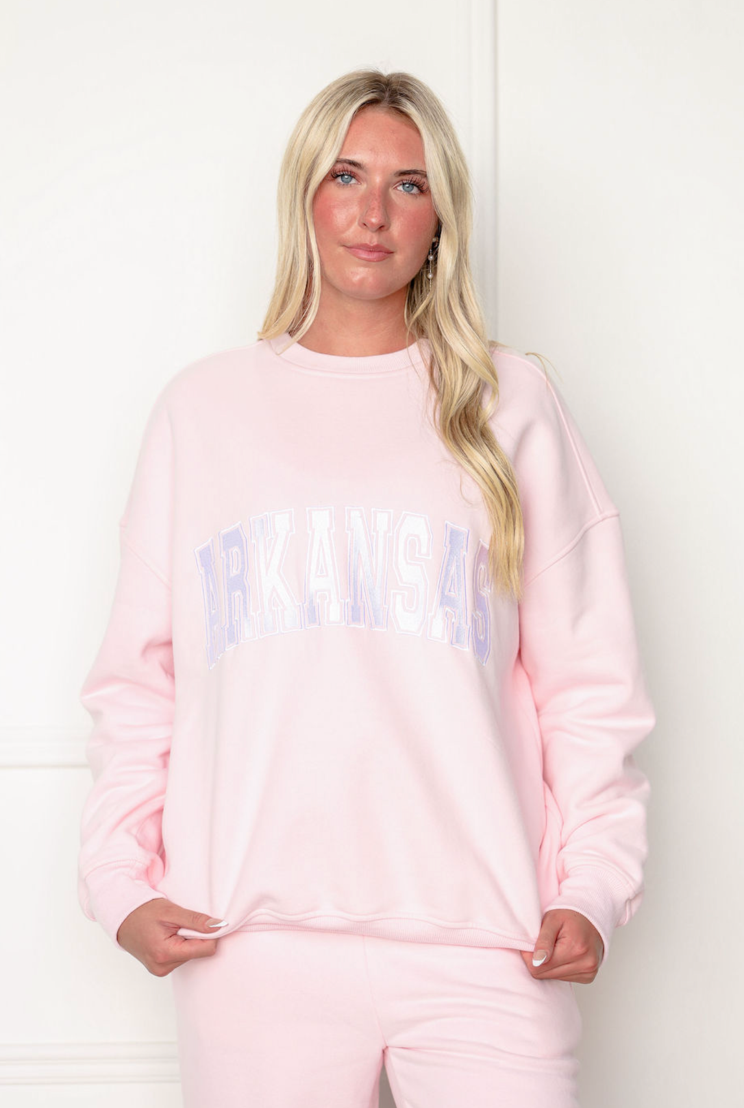 Arkansas Varsity Sweatshirt Light Pink