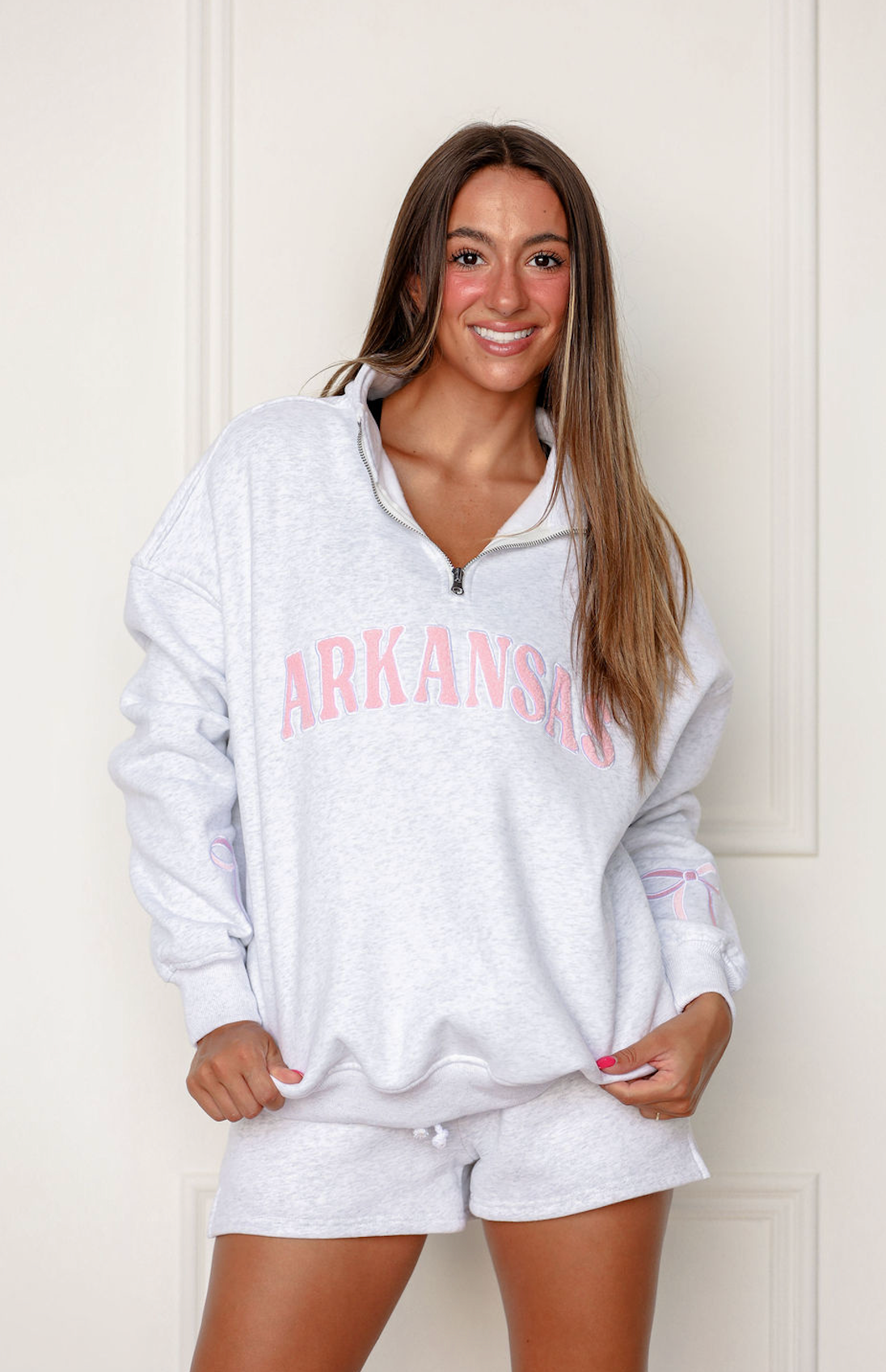Arkansas Pink Letters Zip Up