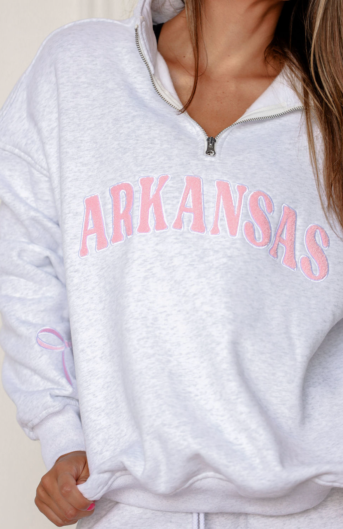 Arkansas Pink Letters Zip Up
