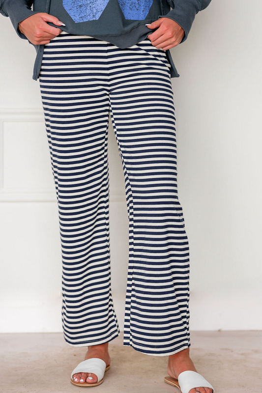Brooke Striped Pants Navy