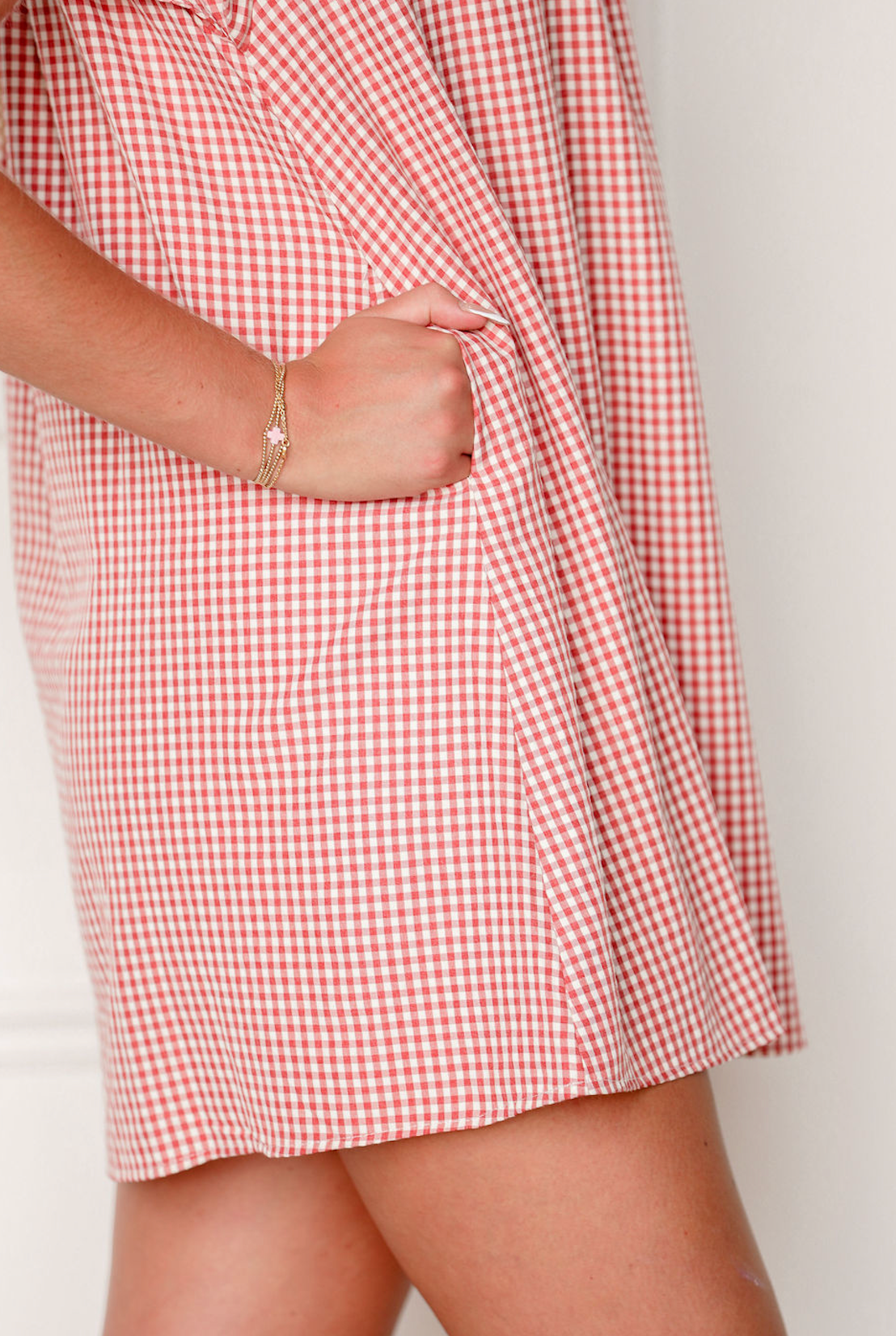 Red Gingham Ruffle Dress