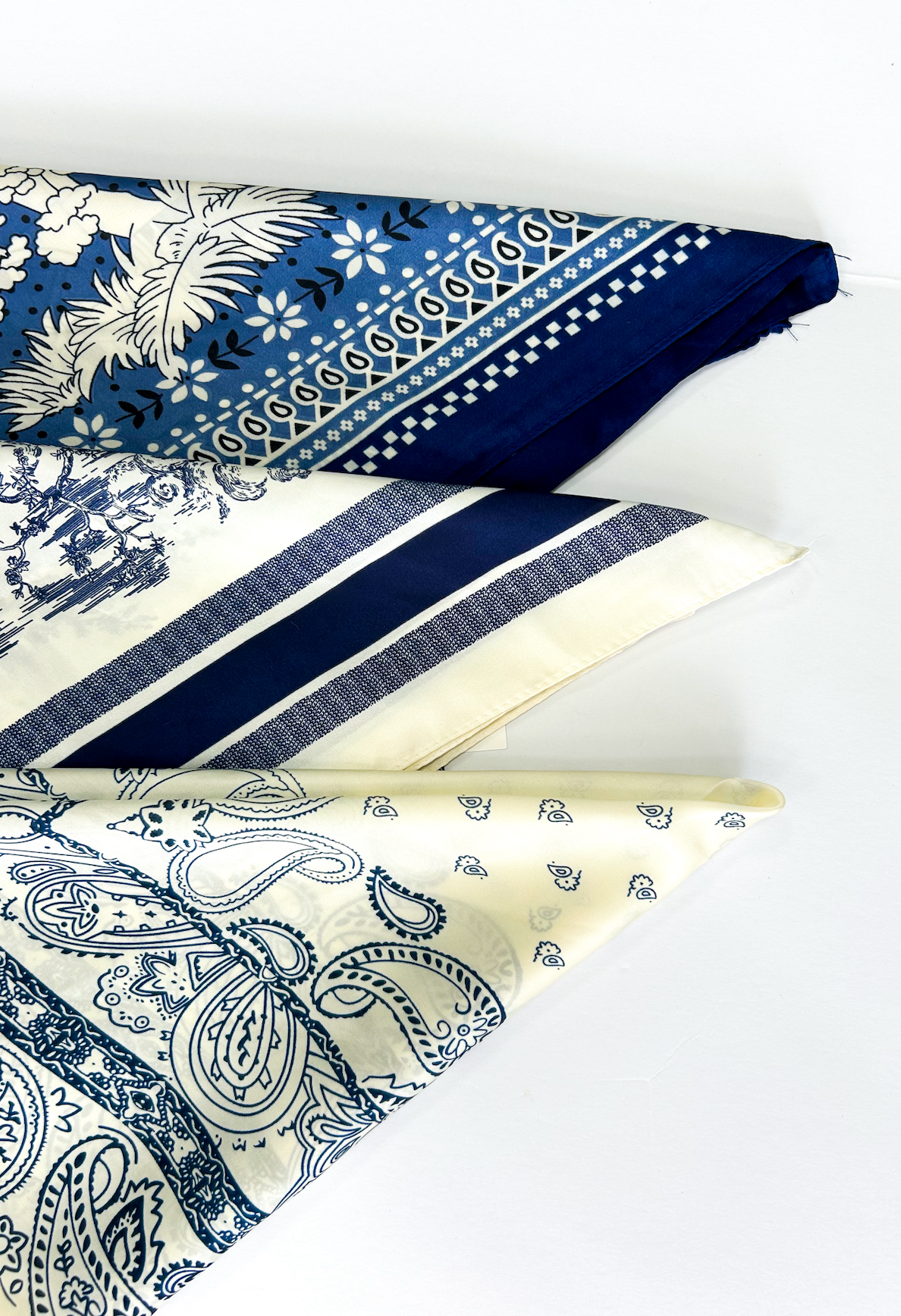 Navy Vintage Paisley Scarf
