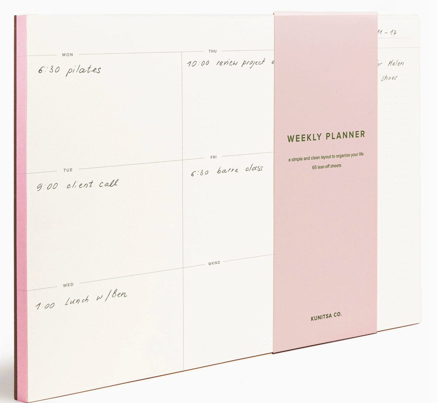 Weekly Planner Pad Pink