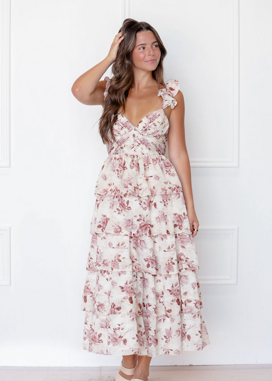 Monica Floral Tiered Dress