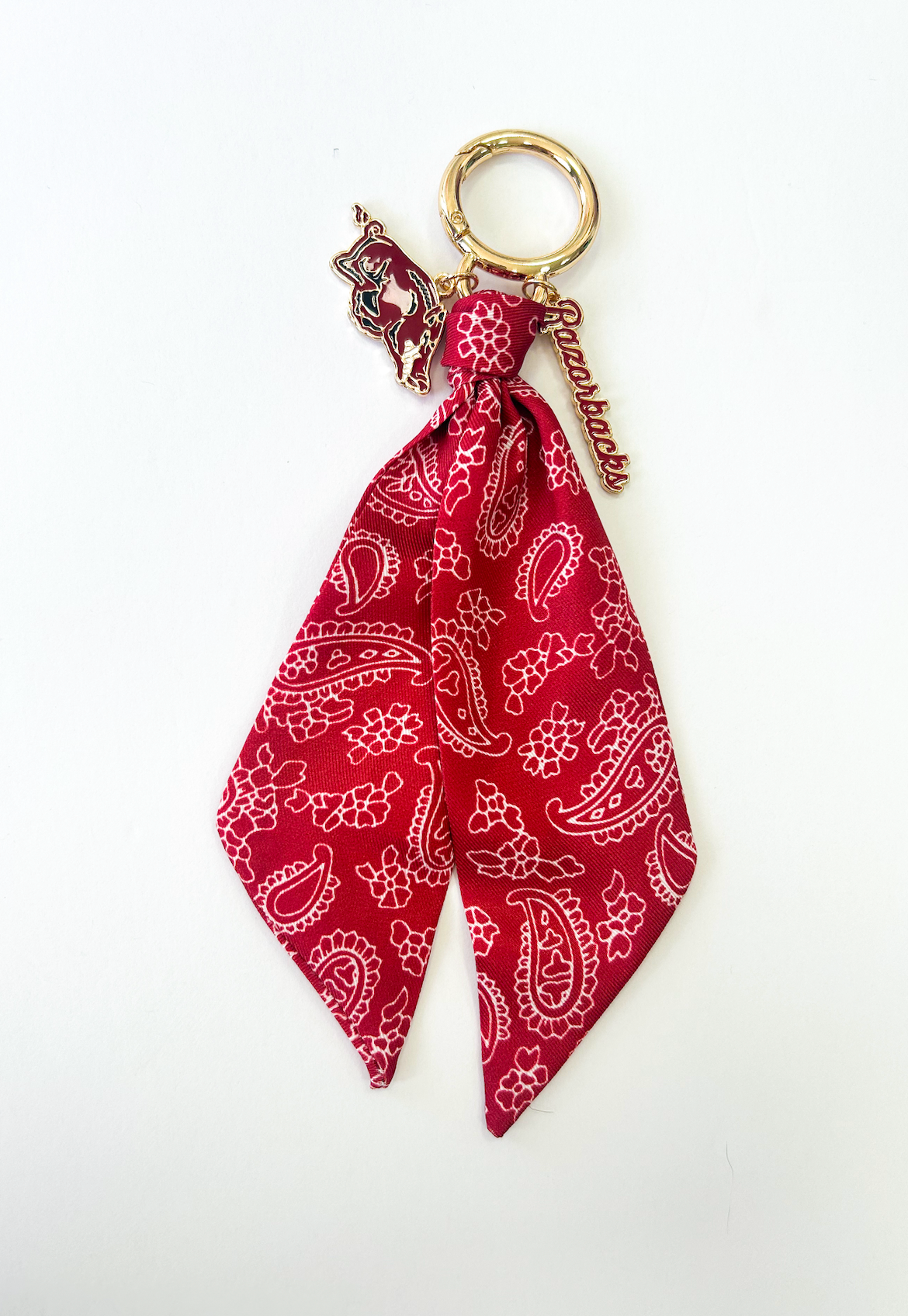 Razorbacks Bandana Bag Charm