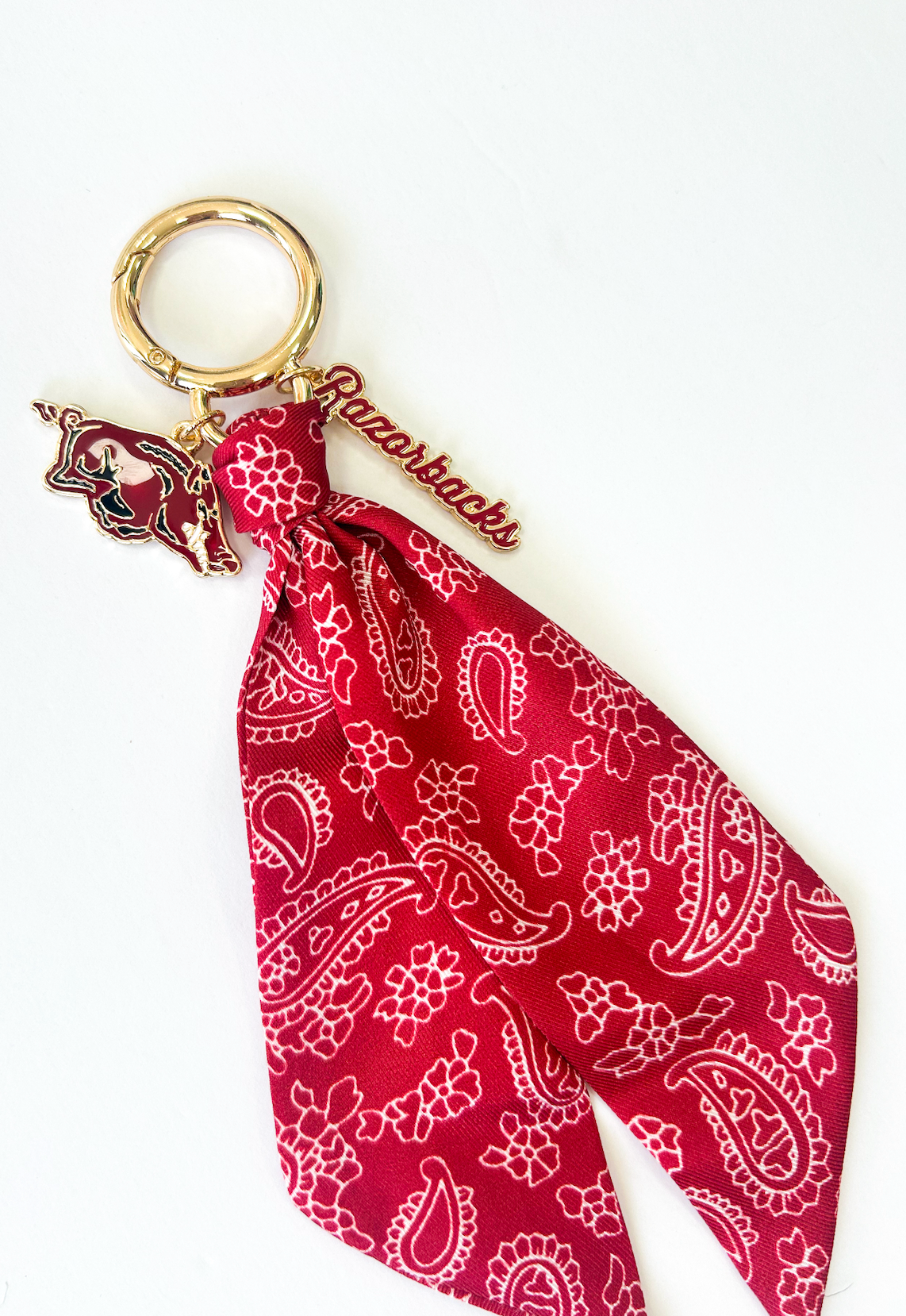Razorbacks Bandana Bag Charm